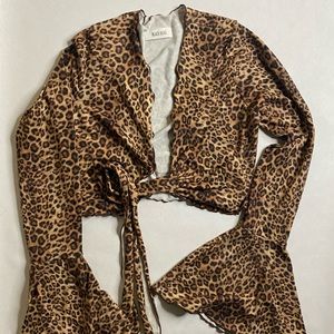 Cheetah print tie top
